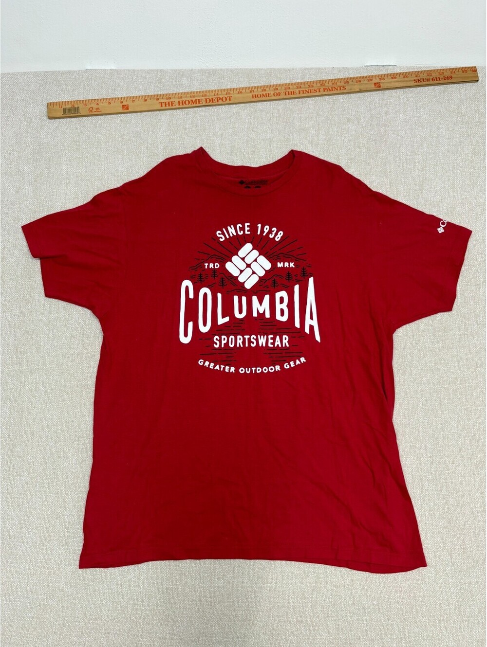 Columbia Sportswear Men's Red "Since 1938" Graphic Cotton T-Shirt Size XL